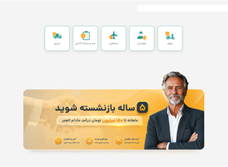 نمونه طراحی سایت بیمه ( بی ریسک شو ) توسط کاربلد